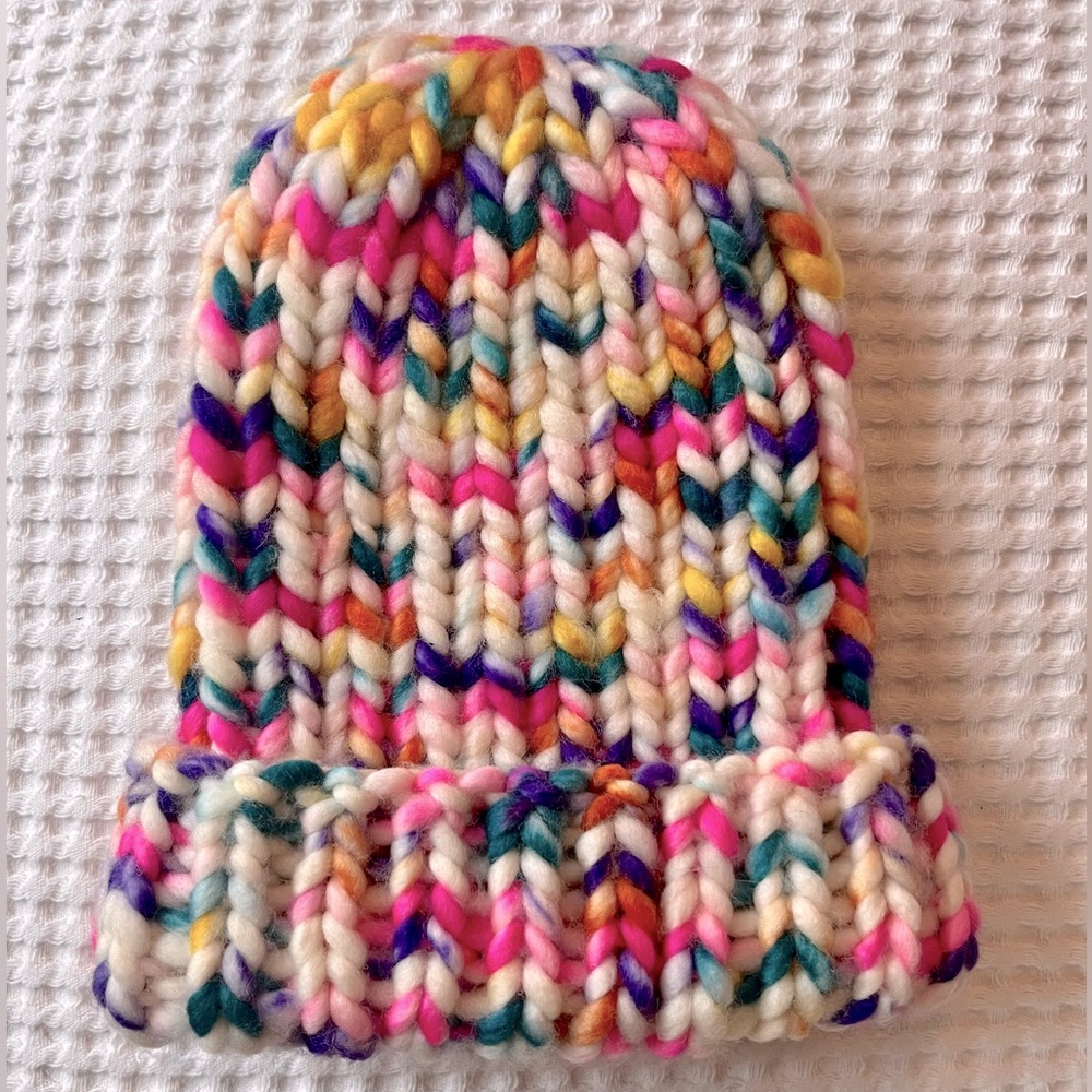 Hand Knit Alpaca confetti Beanie